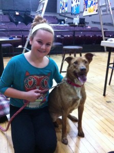 Cast Member Katie with Sandy (aka Amber)